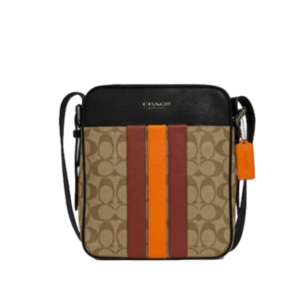 COACH Hudson Crossbody 21 In Signature Canvas With Varsity Stripe NEW